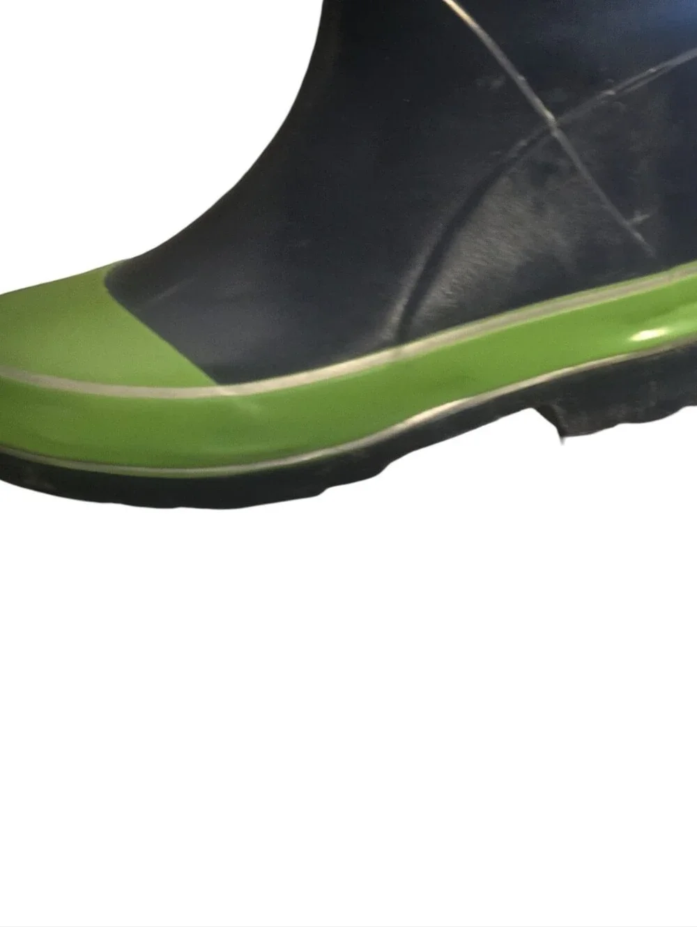Northside Rainboots Kids Black and Green Pull-On Rain Boots Rubber Muckboots
